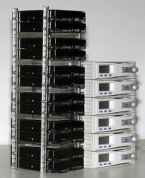 Stack of hard drives