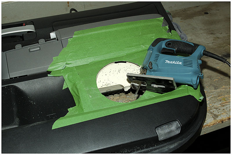 Cutting a hole in door skin