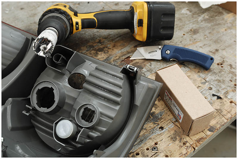Hole to mount strobe tube