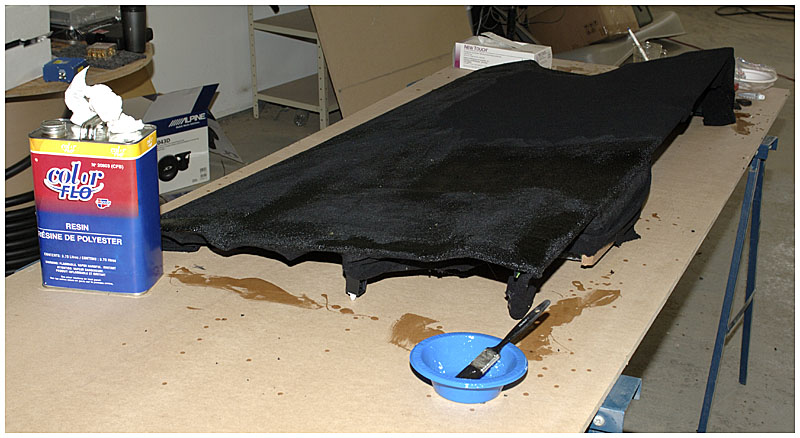Fleece is soaked with resin