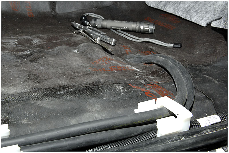 Cable run through floor